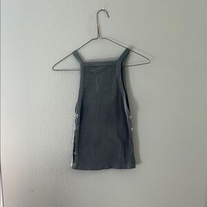 Zara Gray Ribbed Tank Top